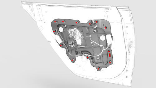 Hall Sensor - Exterior Release - Door - Rear - LH (Remove and Replace)