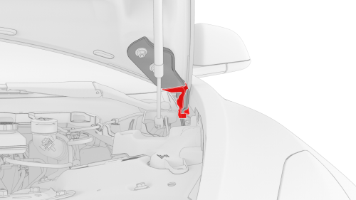 LH hood hinge cover shown, RH similar