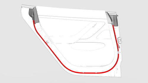 Seal - Secondary - Rear Door - LH (Remove and Replace)