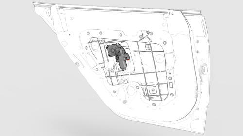 Window Motor / Regulator Assembly - Rear - LH (Remove and Replace)