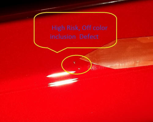 High risk off color paint inclusion