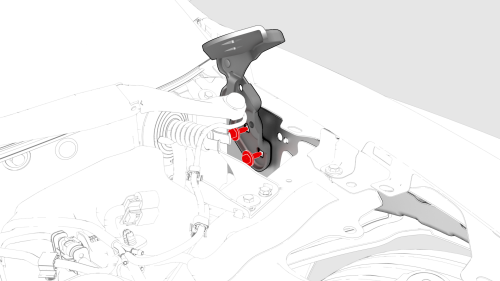 LH hood hinge shown, RH similar