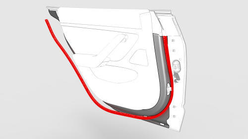 Seal - Secondary - Rear Door - LH (Remove and Replace)