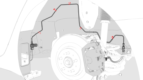 Brake Lines - Rear - LH to Sill (Remove and Replace)