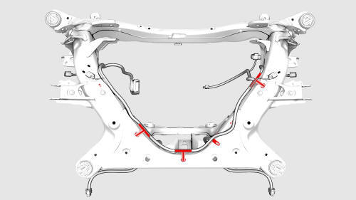 Top view of the rear subframe
