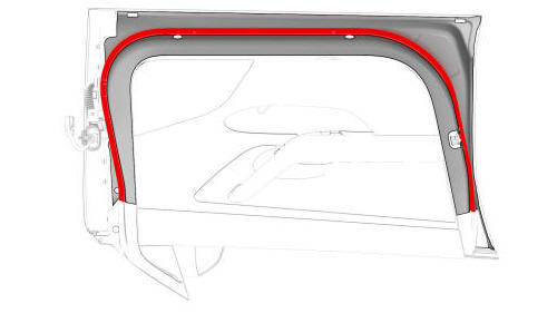 Seal - Secondary - Front Door - LH (Remove and Replace)