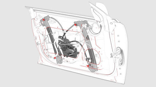 Window Motor / Regulator Assembly - Front - LH (Remove and Replace)