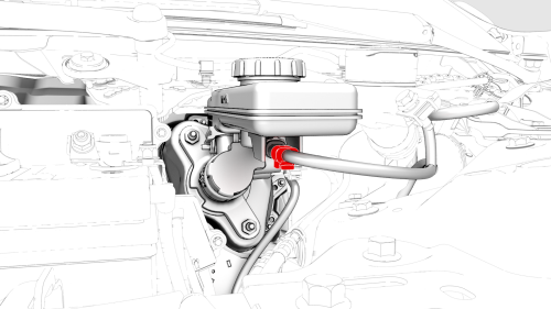 Align the brake booster rod with the master cylinder port 