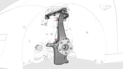 Knuckle - Suspension - Front - LH (RWD) (Remove and Replace)