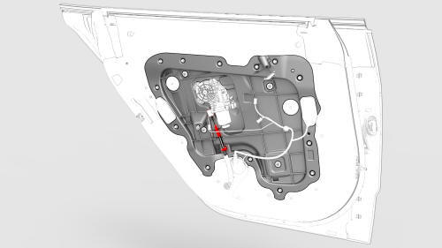 Window Motor / Regulator Assembly - Rear - LH (Remove and Replace)