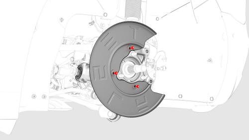 Shield - Dust - Brake - Rear - LH and RH (Retrofit) - Remove