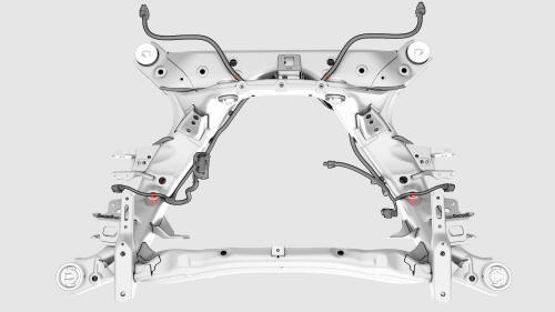 Bottom view of the rear subframe