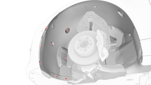 LH shown, RH similar; one clip is behind the knuckle