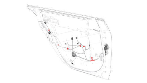 Harness - Door - Rear - LH (Remove and Replace)