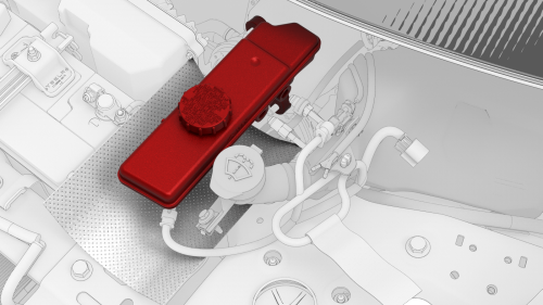 Position the reservoir and master cylinder in the vehicle  