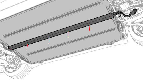 Ski - Center Rail - HV Battery (RWD)- Remove